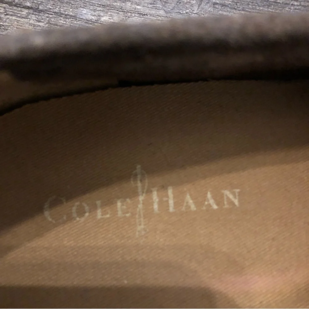 Cole Haan Men's 3-Eye dark gray Leather Boat Shoes, Size 13, C12250